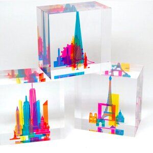 YONI ALTER:Cities Encapsulated Blocks. HK/NYC/London/Paris/SF/Tokyo/Washington D